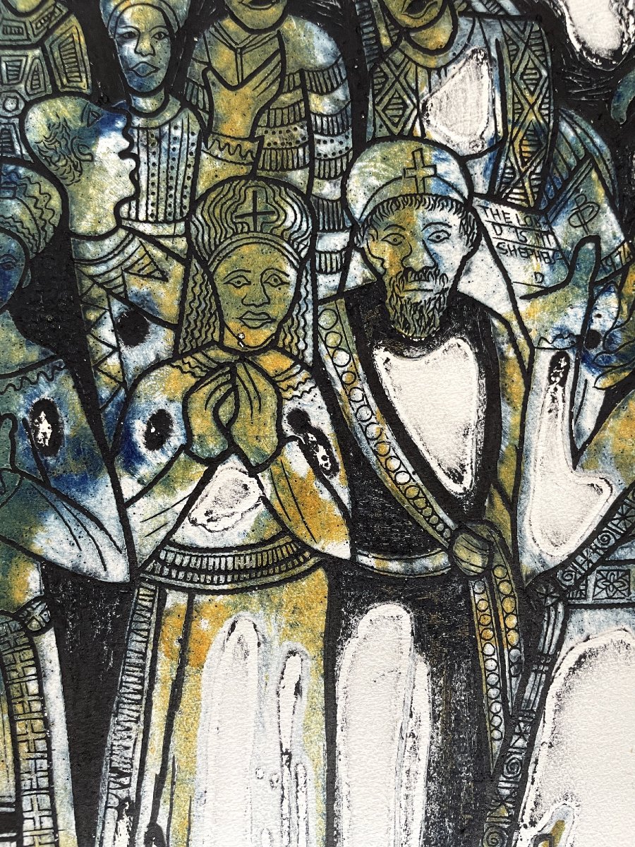 Bruce Onobrakpeya (1932) - The Lord Is My Shepherd - Experimental Print-photo-2