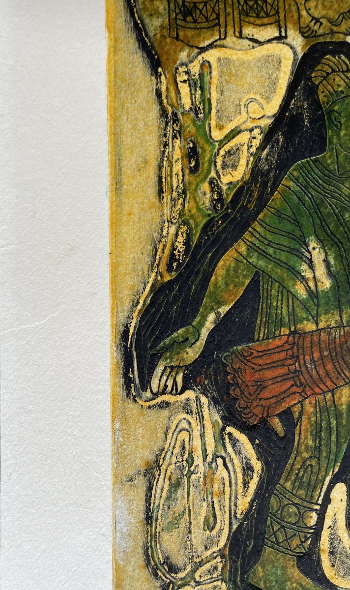 Bruce ONOBRAKPEYA (1932) - Studies of Nigerian Musical Instruments - Gravure expérimentale-photo-2
