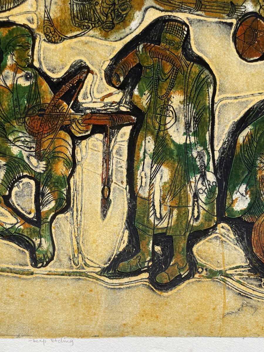 Bruce ONOBRAKPEYA (1932) - Studies of Nigerian Musical Instruments - Gravure expérimentale-photo-5