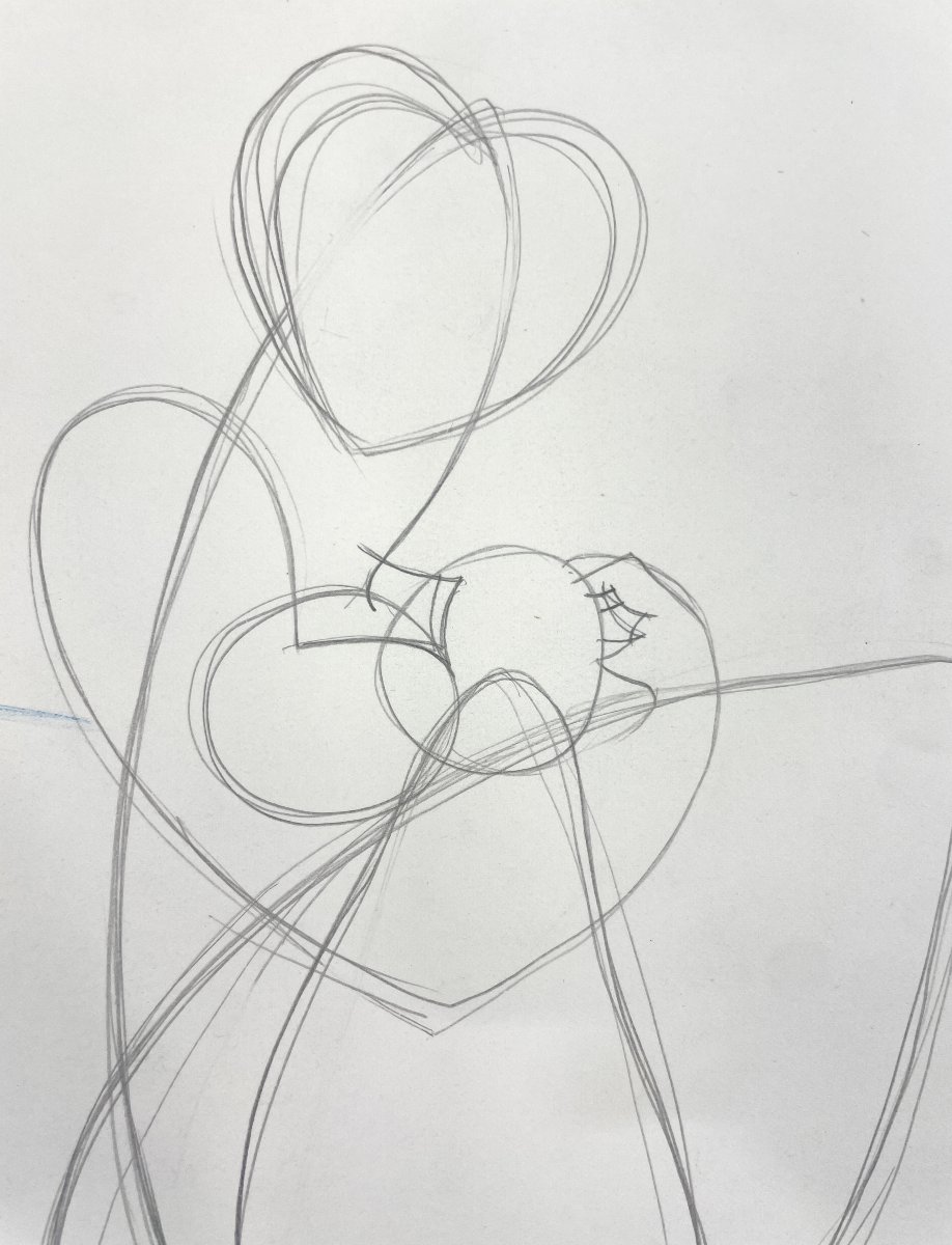 Paul Charlot (1906–1985) — *stylized Maternity* — Drawing-photo-1