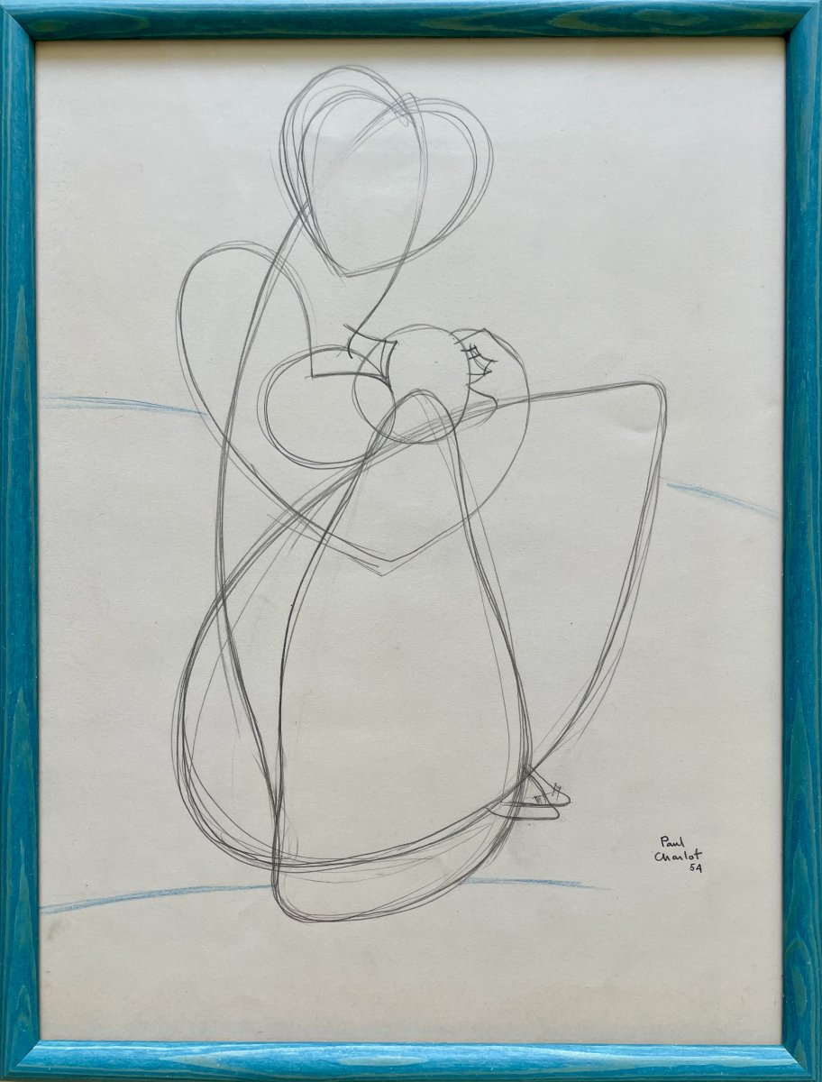 Paul Charlot (1906–1985) — *stylized Maternity* — Drawing