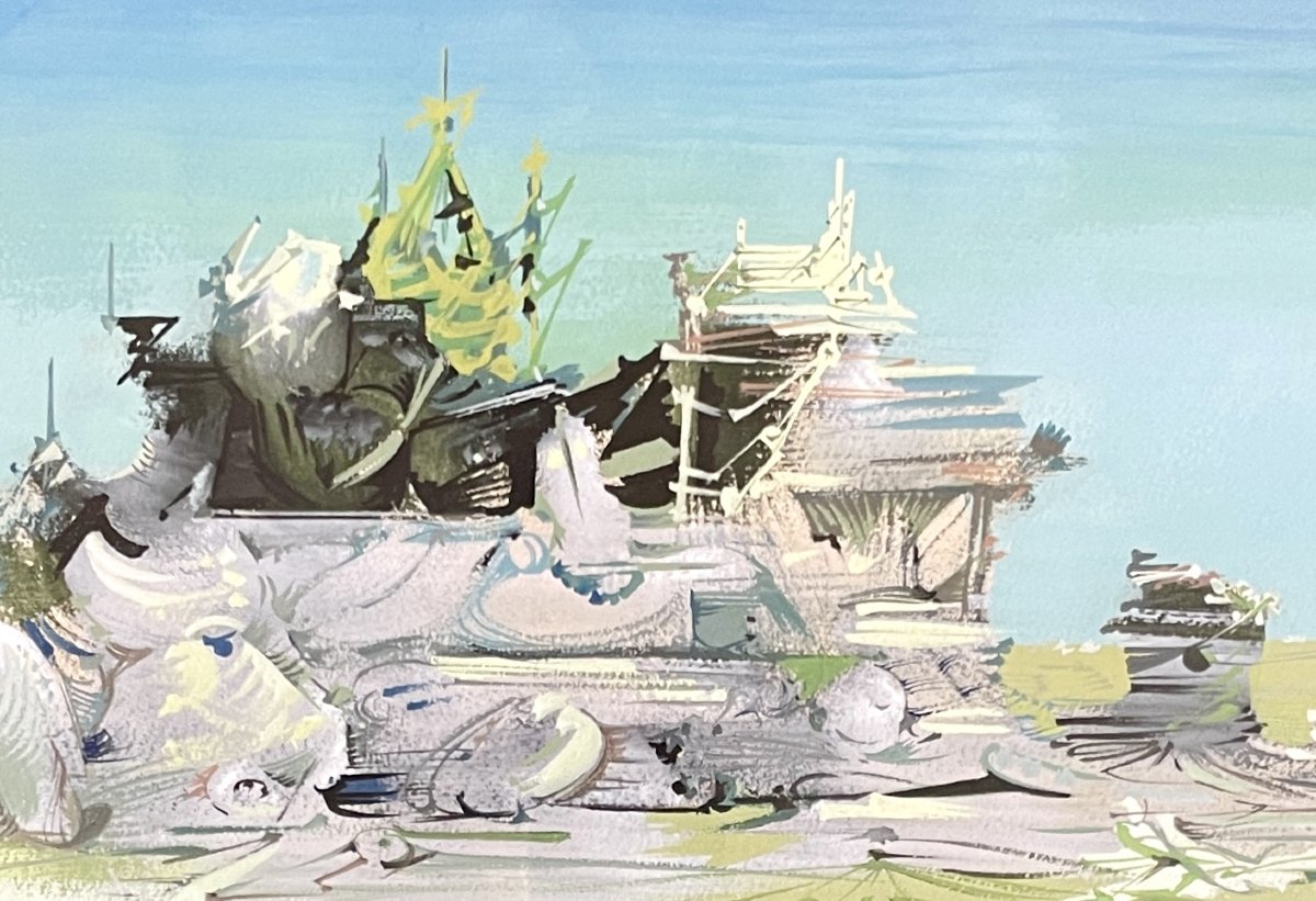 Lucien COUTAUD (1904-1977) - Le Château Lacoste - Gouache-photo-4