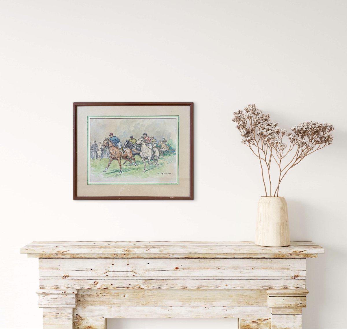 Édouard ELZINGRE (1880-1966) - La course hippique - Aquarelle et encre-photo-2