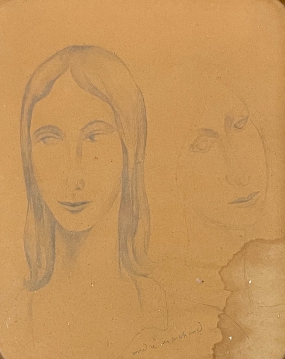André MARCHAND (1907-1997) - Double étude de visage féminin-photo-2