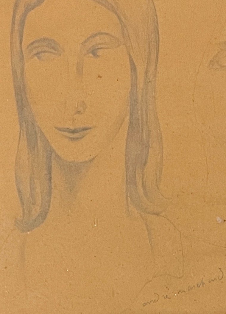 André MARCHAND (1907-1997) - Double étude de visage féminin-photo-3