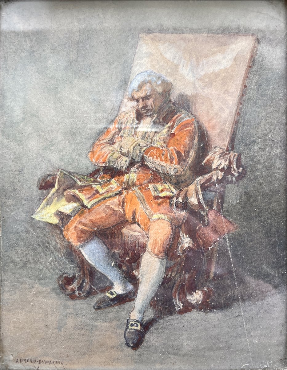 Édouard ARMAND-DUMARESQ (1826-1895) – Gentilhomme - Aquarelle -photo-3