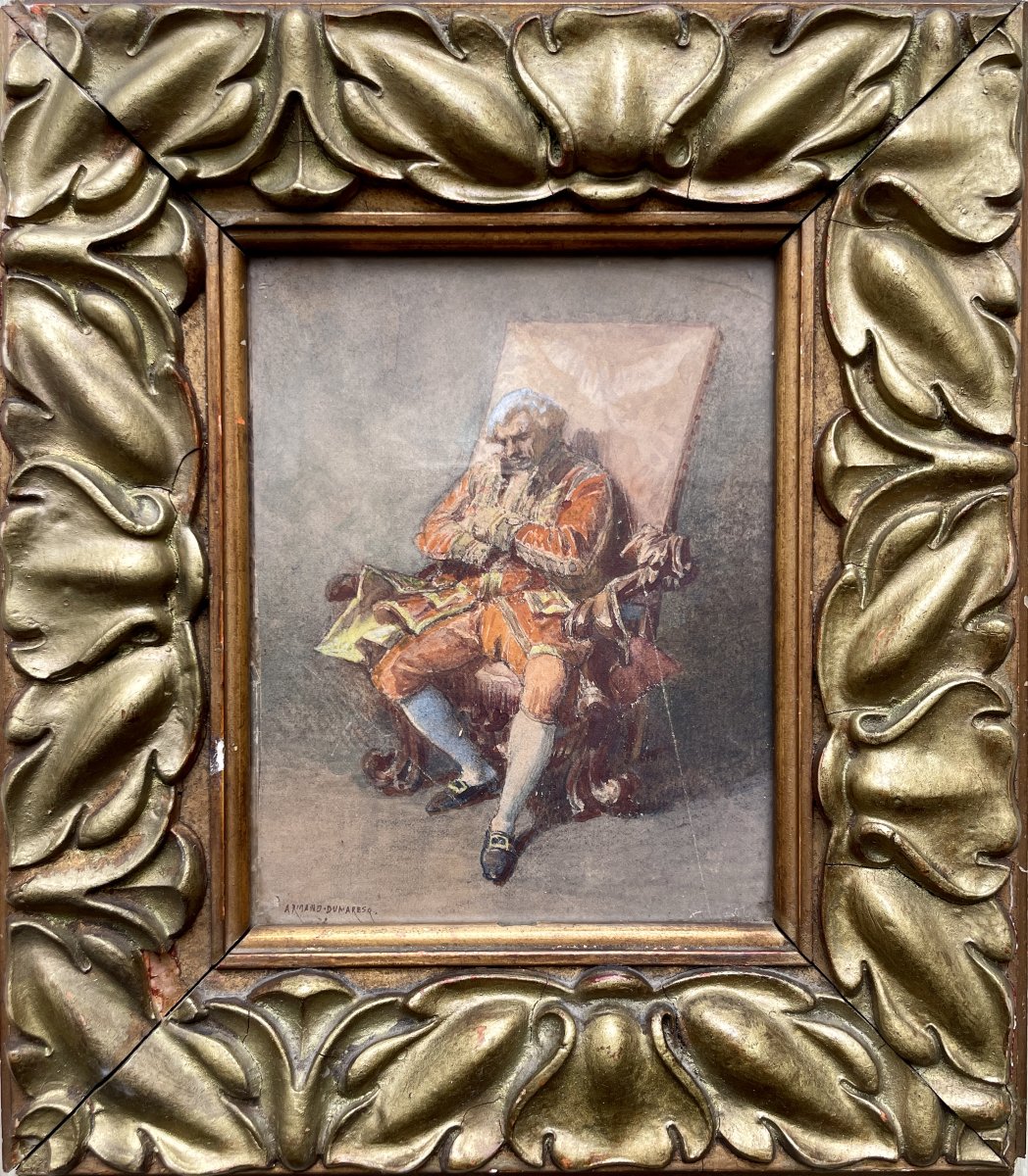 Édouard ARMAND-DUMARESQ (1826-1895) – Gentilhomme - Aquarelle 