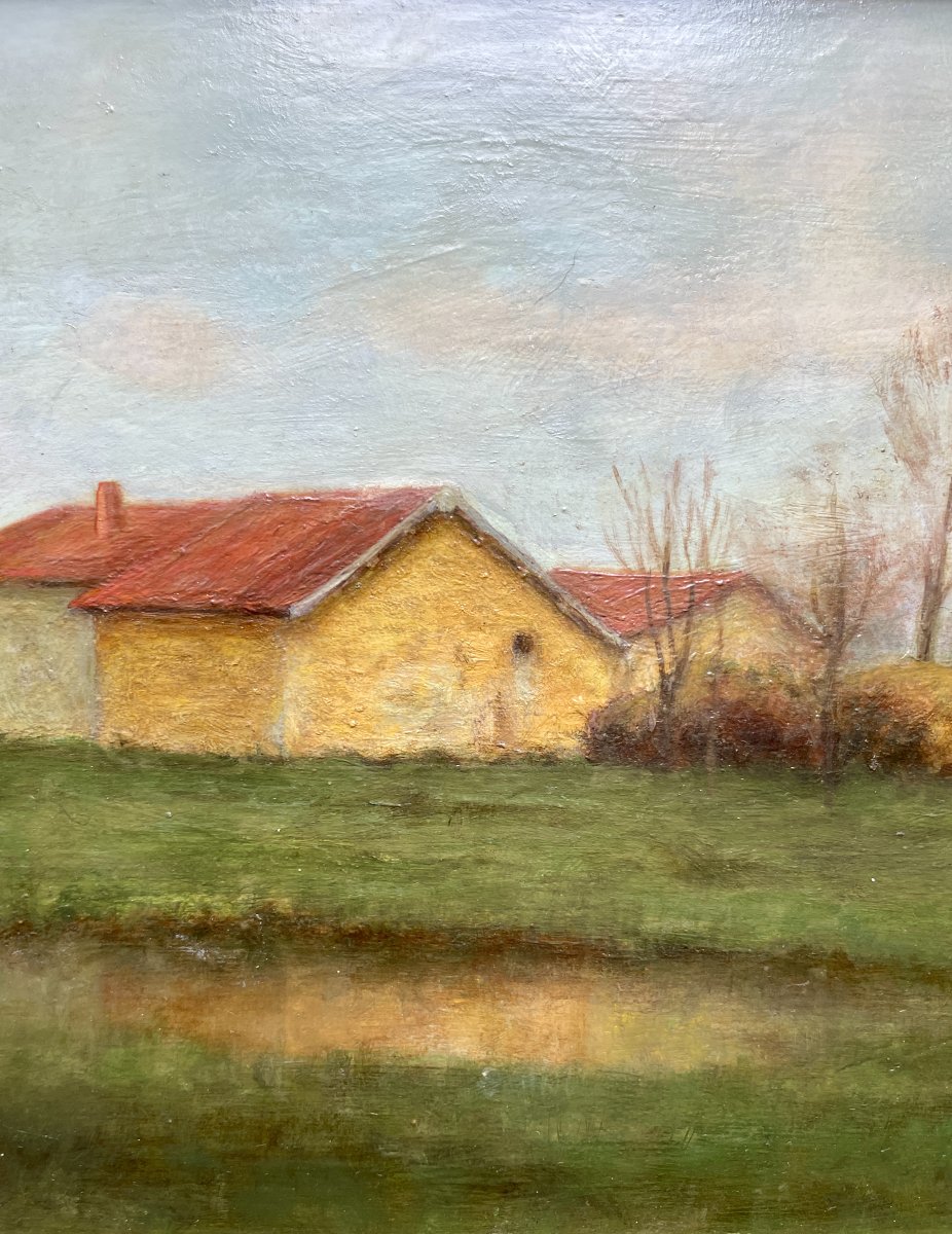 Tony Gualano (20th Century) – Rural Landscape - Oil On Panel-photo-4