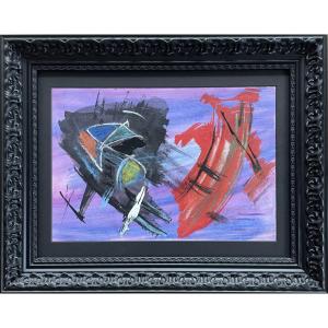 Gérard Schneider (1896–1986) - Abstract Lyrical Composition - Oil And Gouache