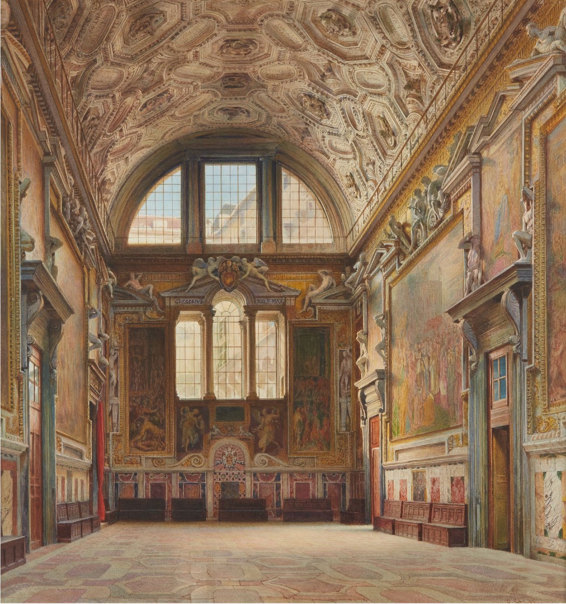 Emanuel Von Stöckler (1821 – 1895) -Salla reggia, antichambre de la Chapelle Sixtine au Vatican