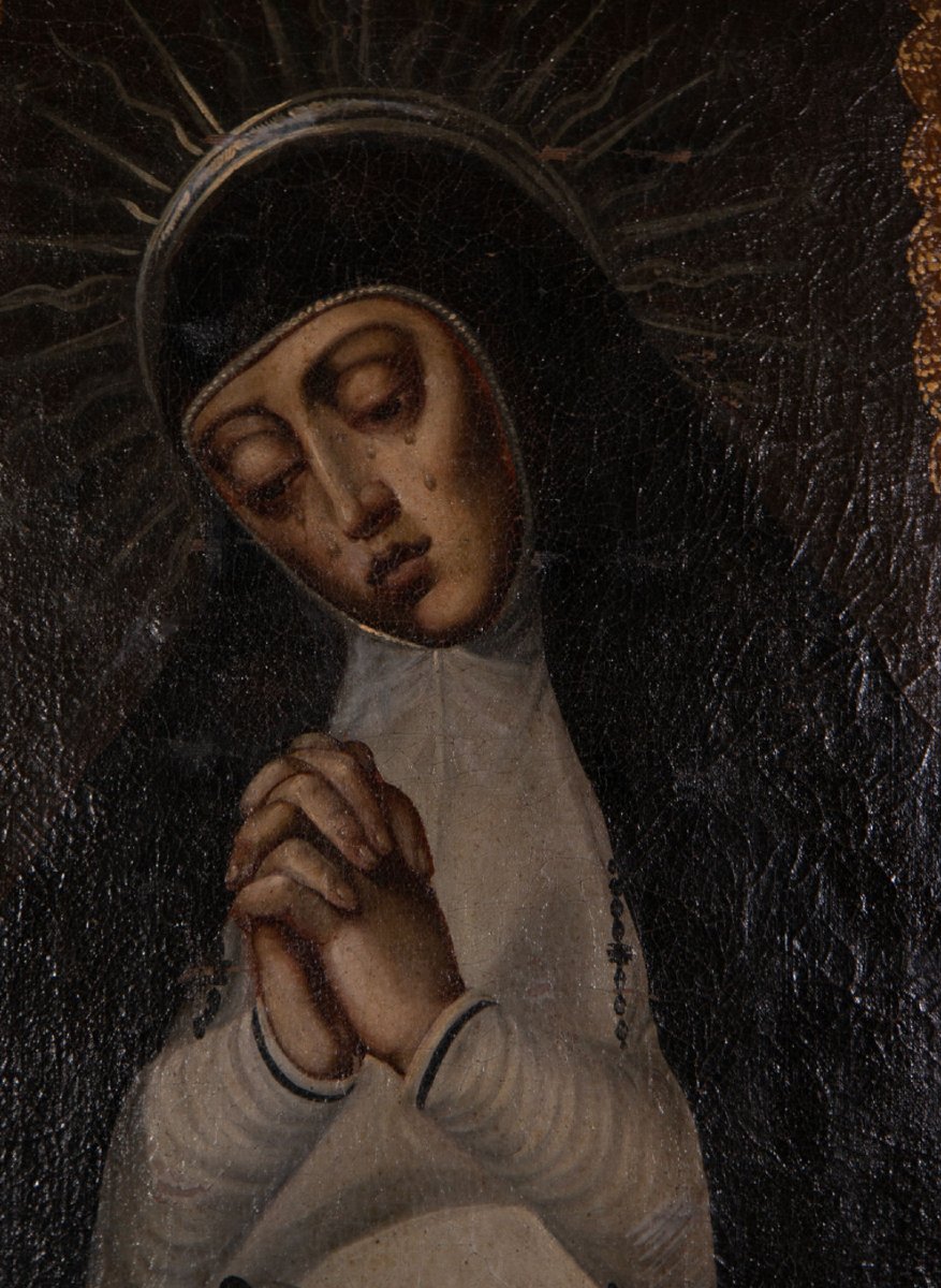 École espagnole du XVIIᵉ siècle – Vierge de la Solitude-photo-3