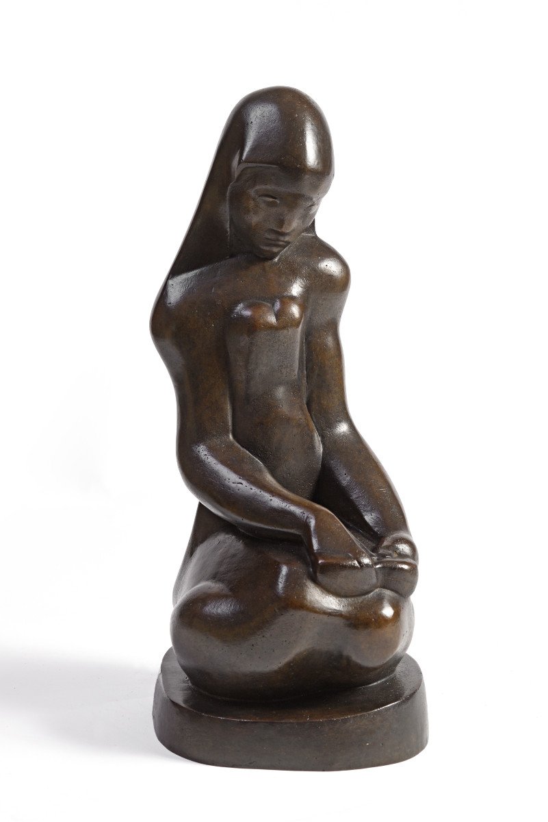 Joseph Csaky (1888-1971) - "femme Assise Sur Ses Genoux"