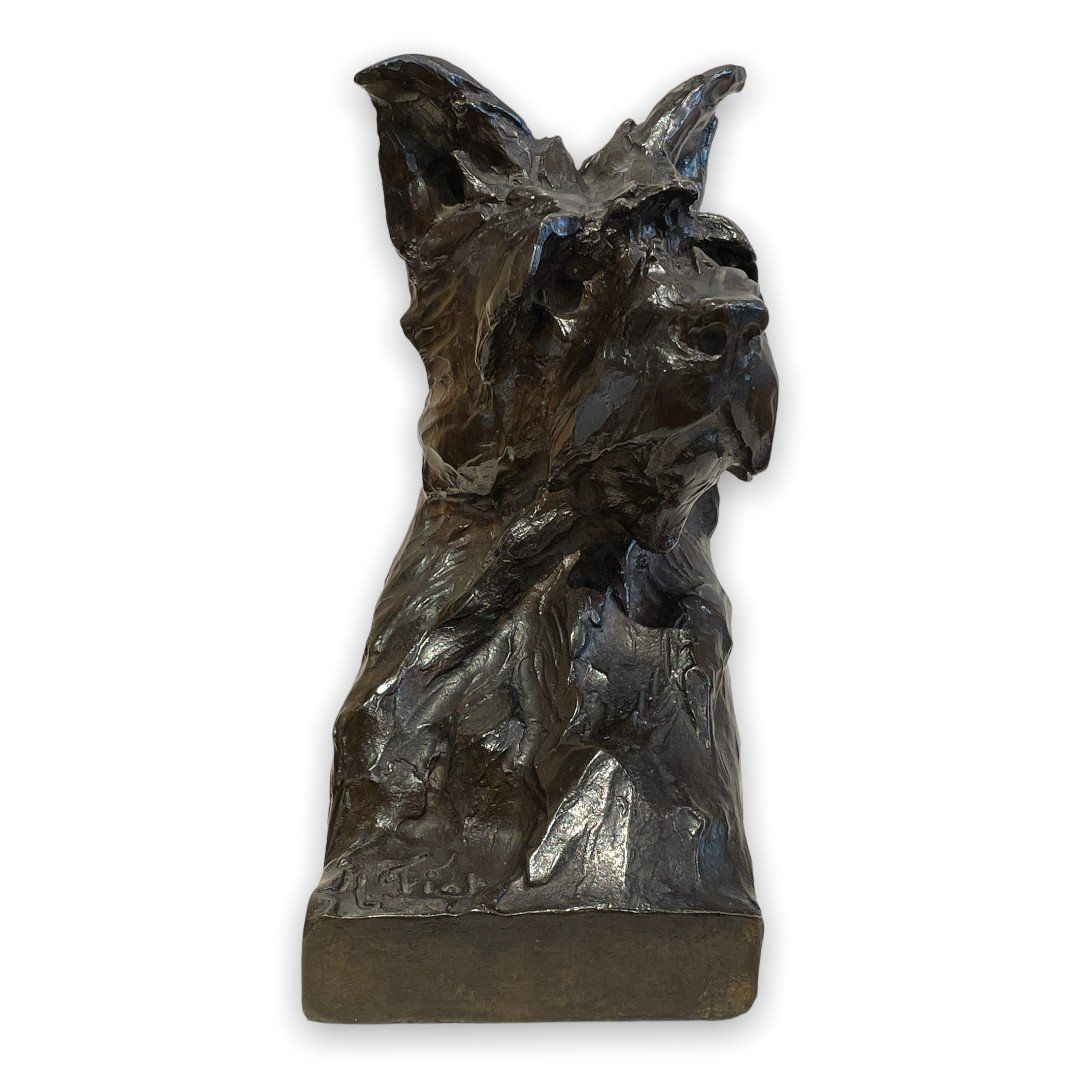 Maximilien-louis Fiot (1886-1953) - Pair Of Dog Busts-photo-6
