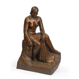 René COLLAMARINI (1904-1983) - "Baigneuse assise"