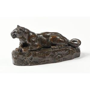 Antoine-louis Barye (1795-1875) - "panther Of Tunis N° 2"