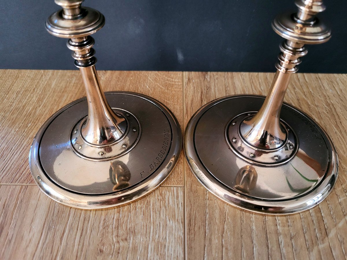 Pair Of Bronze Snake Candlesticks By Barbedienne-photo-3