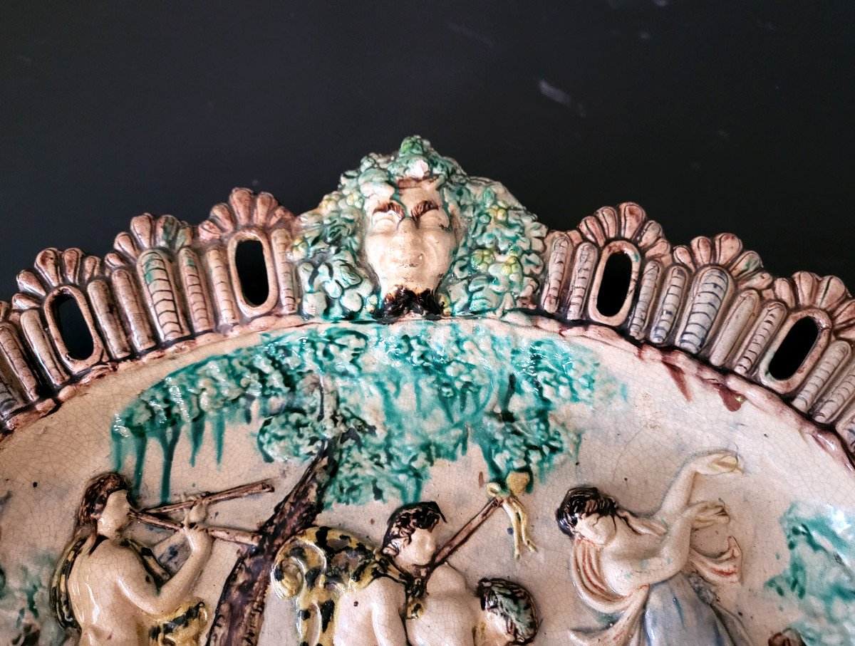 Oval Ceramic Dish Joseph Landais, Follower Of Palissy-photo-3