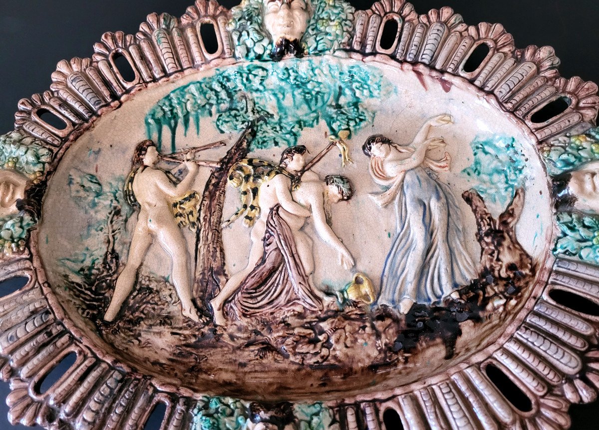 Oval Ceramic Dish Joseph Landais, Follower Of Palissy-photo-4