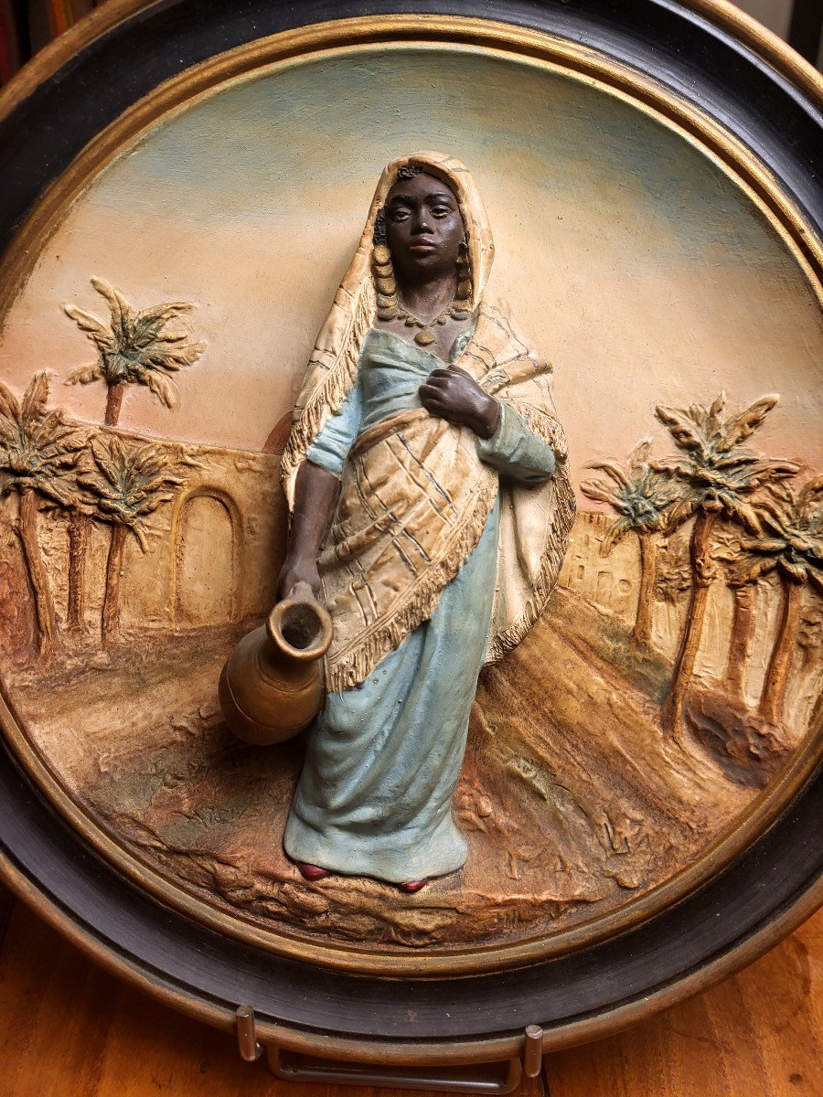 Pair Of Orientalist Sculpture Pendants Late 19th Century In The Taste Of Goldsheider-photo-2