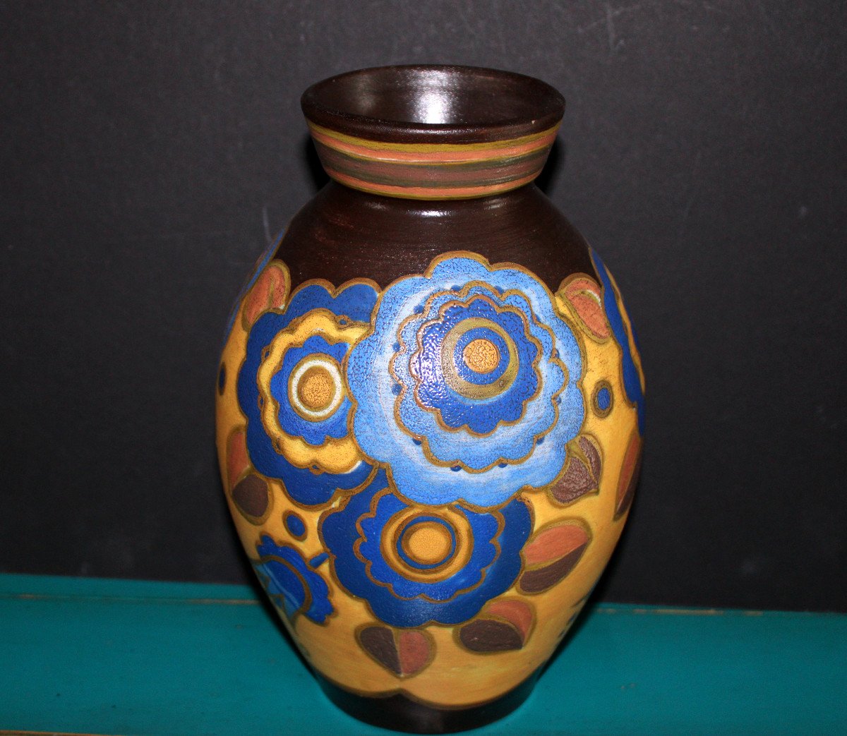 Ceramic Vase Signed By The Keramis Brothers, Art Deco