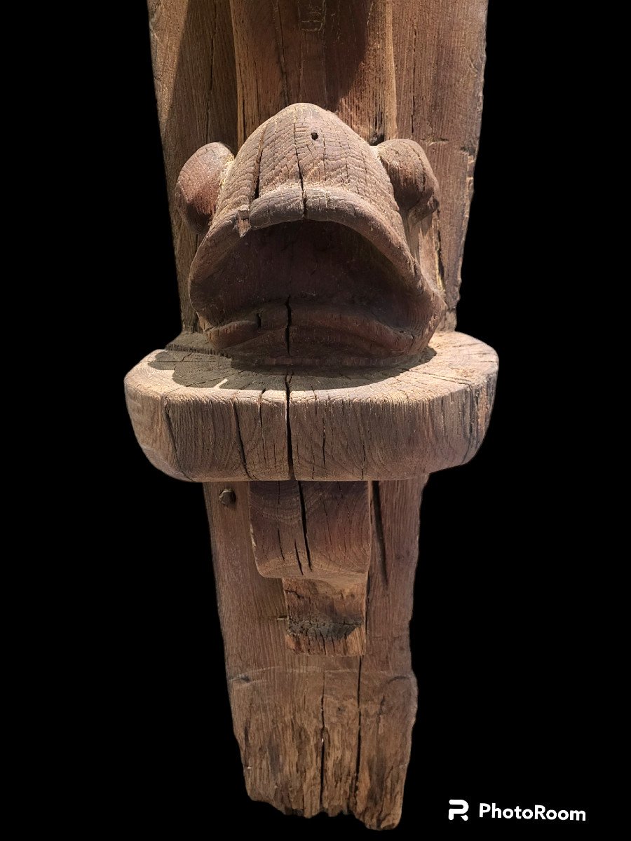 Dolphin Wood Sculpture Of Imaginary Sea Monsters From The 17th Century-photo-3