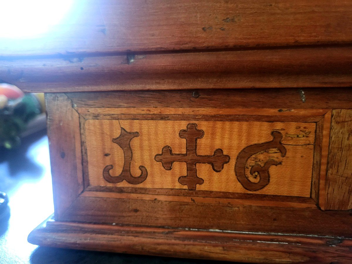 Ecritoire, Cabinet De Voyage En Marqueterie, Origine Religieuse époque XVIIeme-photo-2