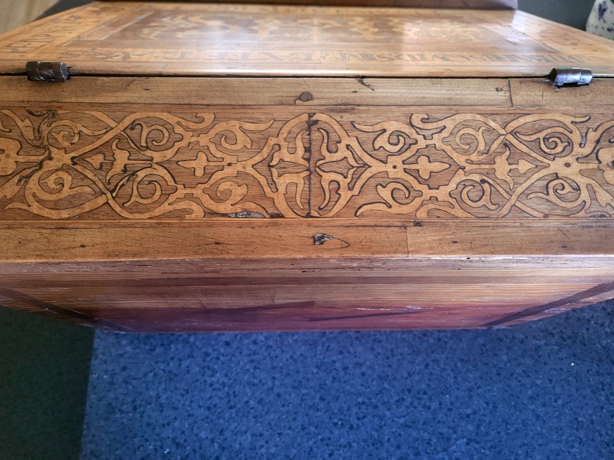Ecritoire, Cabinet De Voyage En Marqueterie, Origine Religieuse époque XVIIeme-photo-7