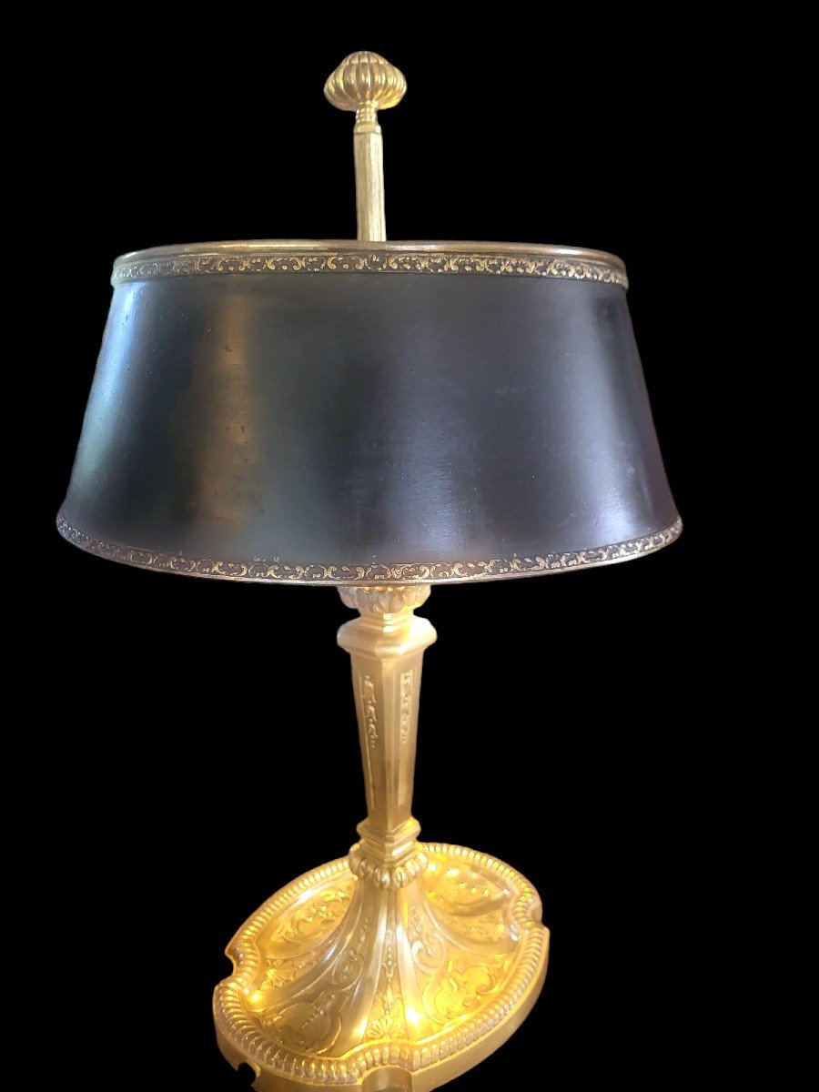 Lampe de style Empire en bronze doré, belle ciselure - XIXeme-photo-3