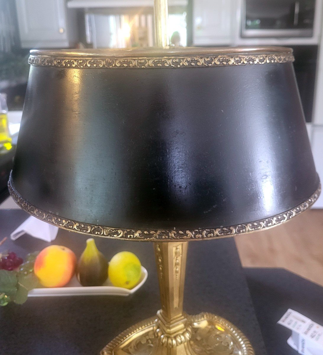 Lampe de style Empire en bronze doré, belle ciselure - XIXeme-photo-5