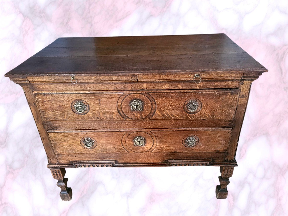 Louis XVI Provincial Walnut Chest Of Drawers, 18th Century-photo-3