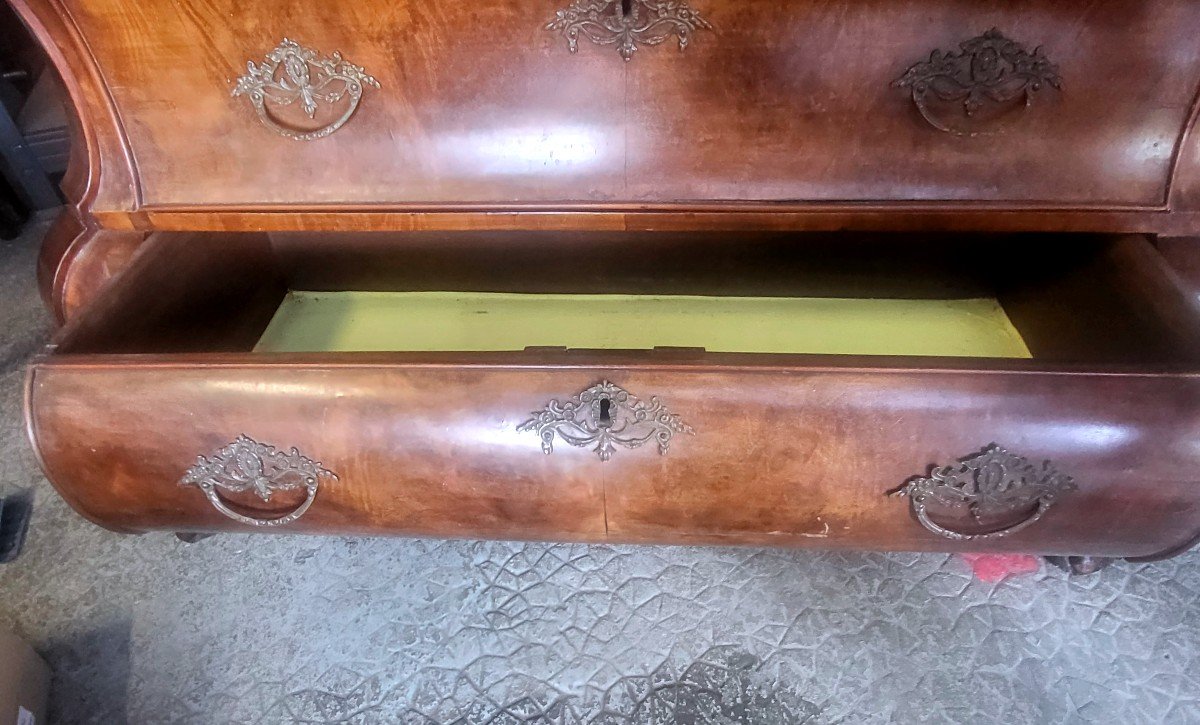 Double-body Dutch Display Cabinet In Louis XV Walnut Burl, Late 18th Century-photo-4