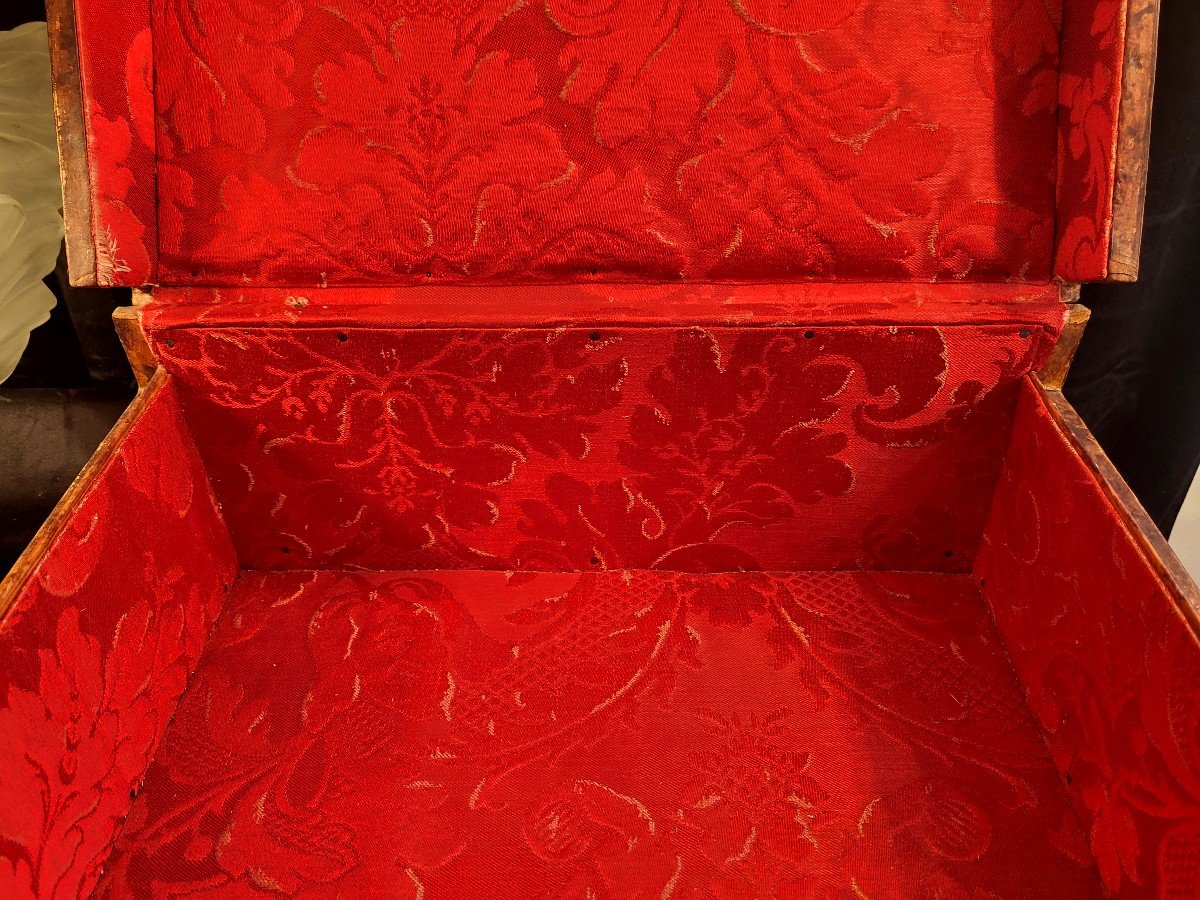 Coffret Messager en bois gainé de cuir d époque Louis XIV-photo-3