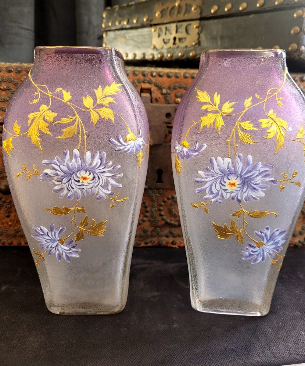 Paire De Vases Legras Montjoye XIXeme-photo-2