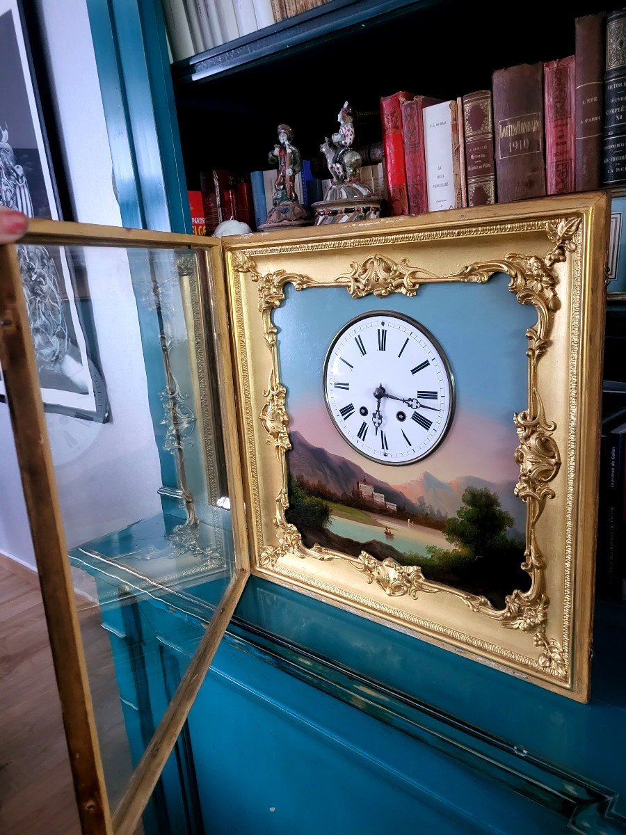  Square Clock Table - 19th Century Charles X-photo-3