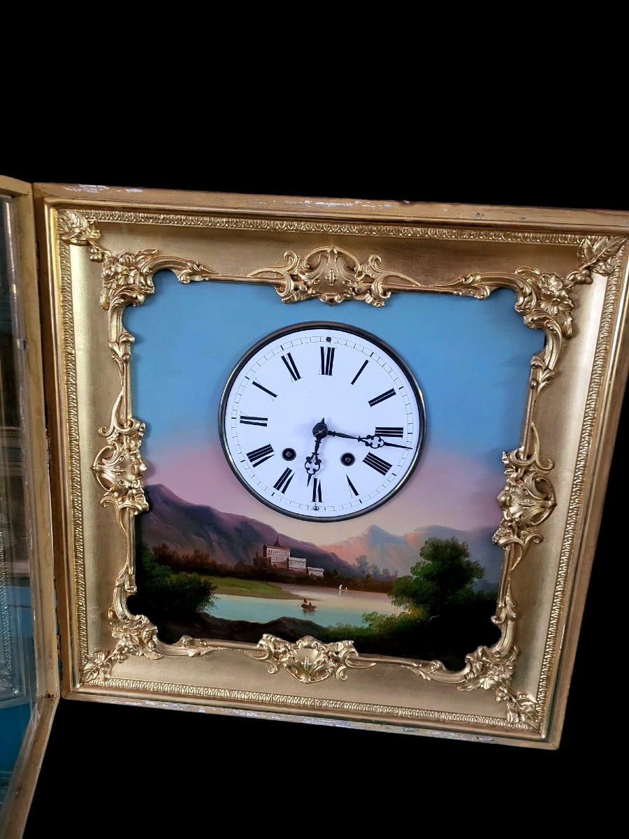  Square Clock Table - 19th Century Charles X-photo-6