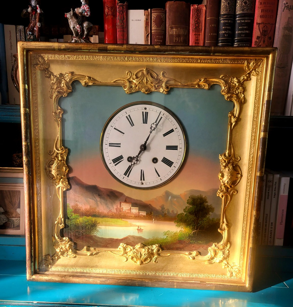  Square Clock Table - 19th Century Charles X