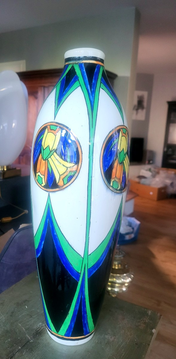 Superb Art Deco Vase Catteau / Keramis Signed Art Deco 1930 -photo-3