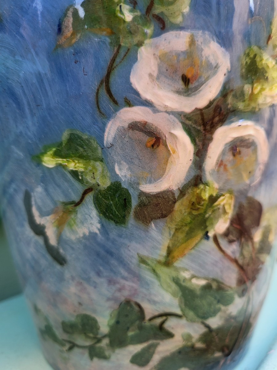 Vase Montigny Sur Loing Signed, Decorator Ores Petit XIXth-photo-3