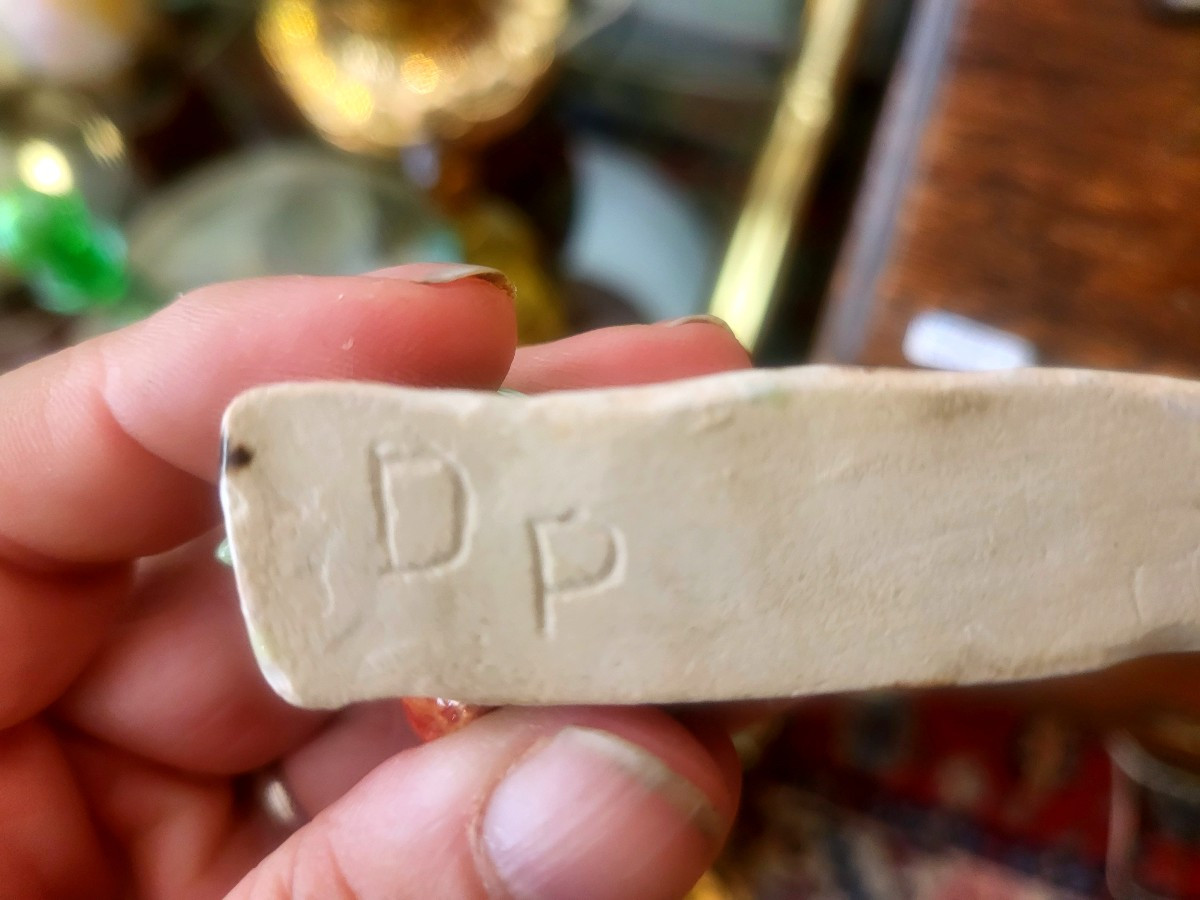 Barbotine Knife Holder Signed Denise Picart - 20th Century-photo-4