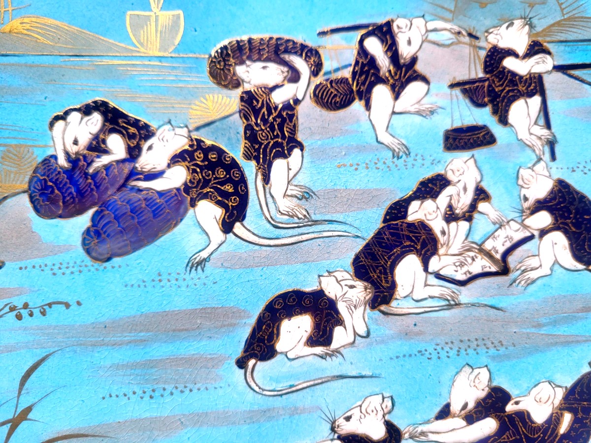 Decorative Dish In Fine Earthenware With Japanese Enamels - Epic Menji 19th Century-photo-2
