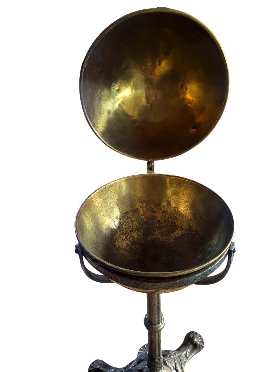 Brass Sponge Ball On Cast Iron Base, Rare Model - 20th Century-photo-2