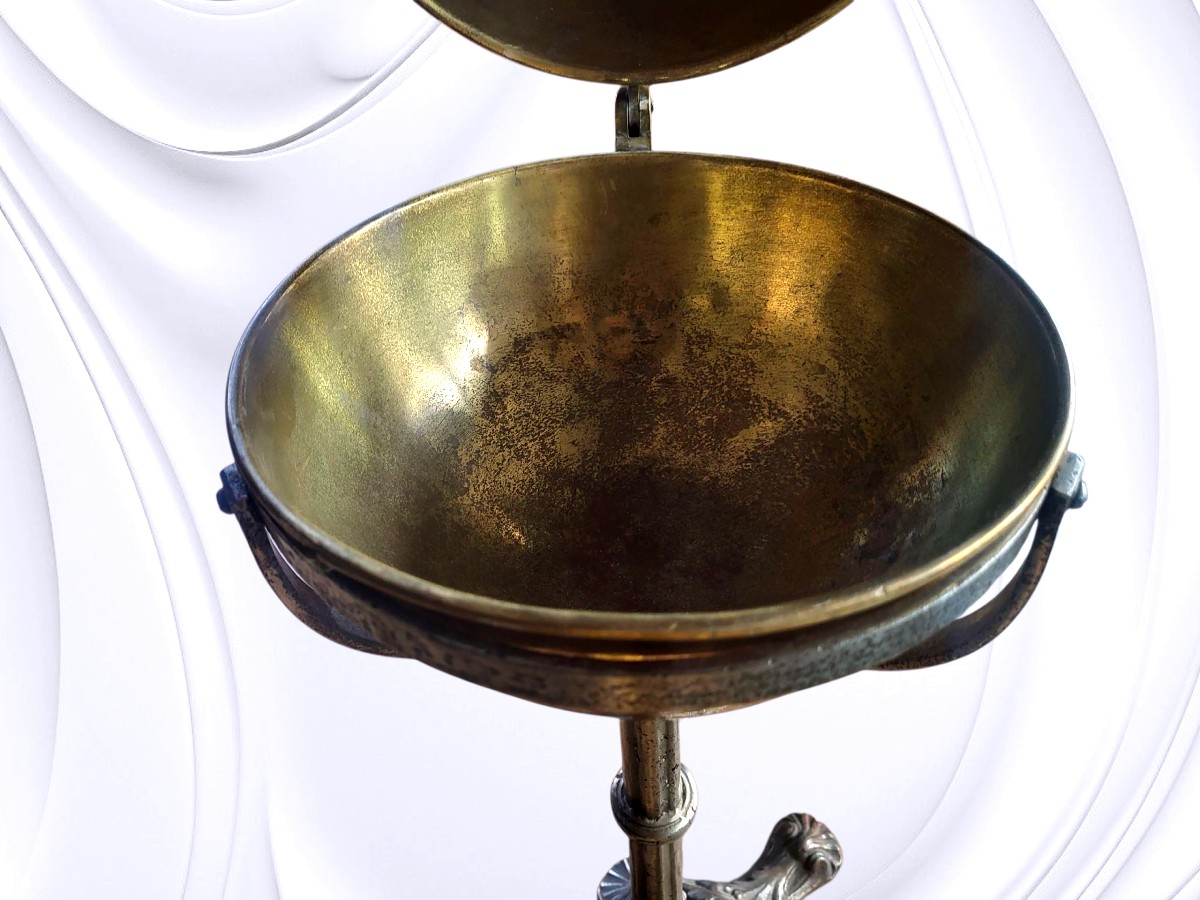 Brass Sponge Ball On Cast Iron Base, Rare Model - 20th Century-photo-5