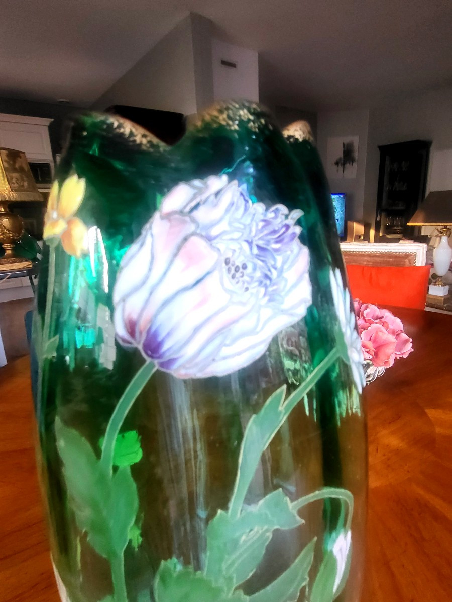 Large Poppy Vase, Montjoye - 20th Century-photo-2