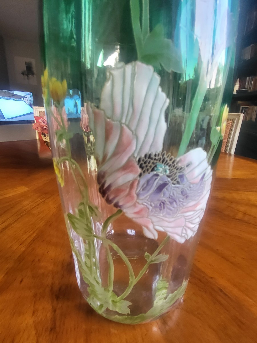 Large Poppy Vase, Montjoye - 20th Century-photo-3