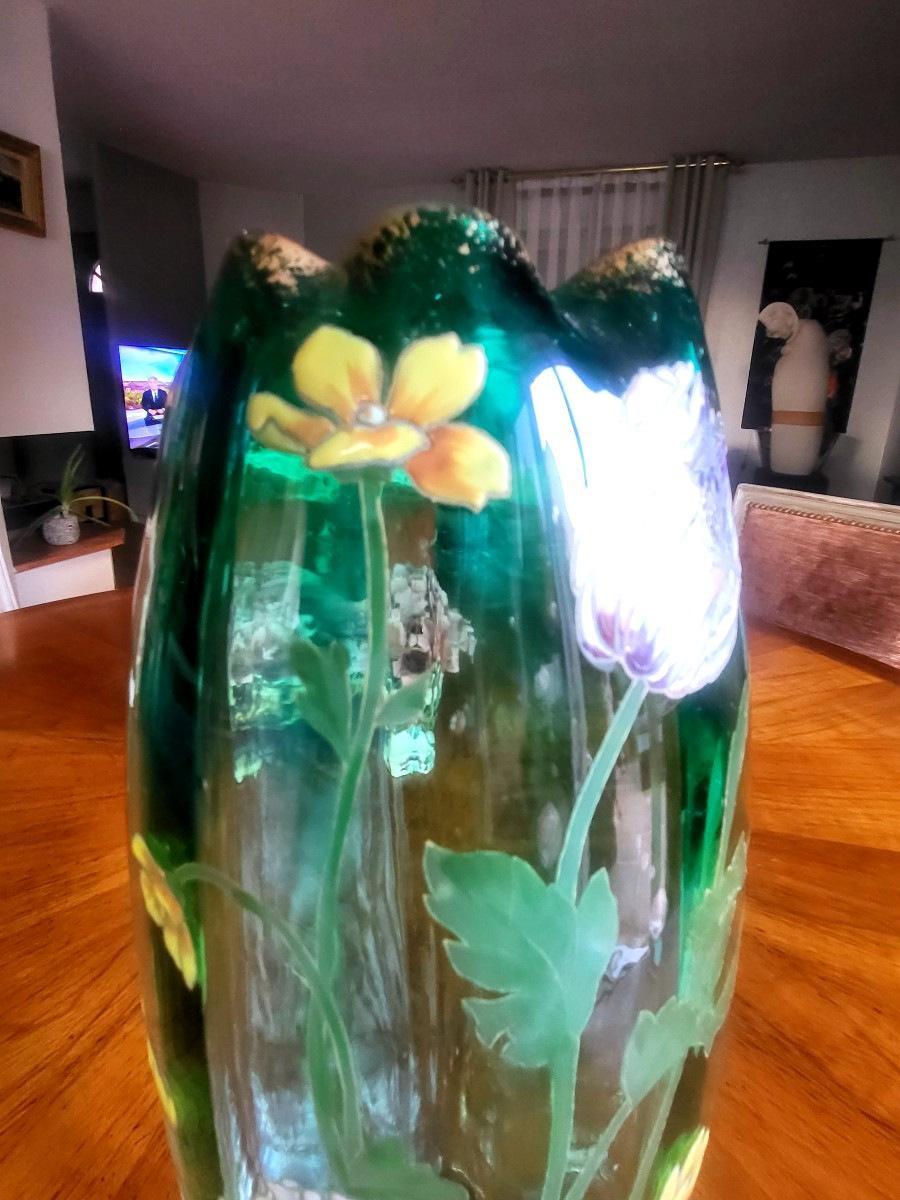 Large Poppy Vase, Montjoye - 20th Century-photo-4