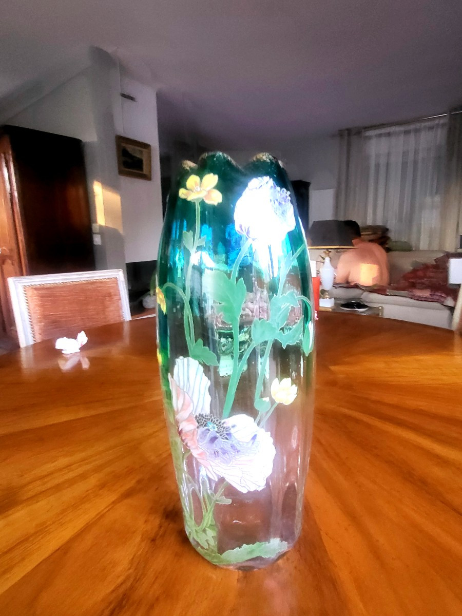 Large Poppy Vase, Montjoye - 20th Century-photo-1