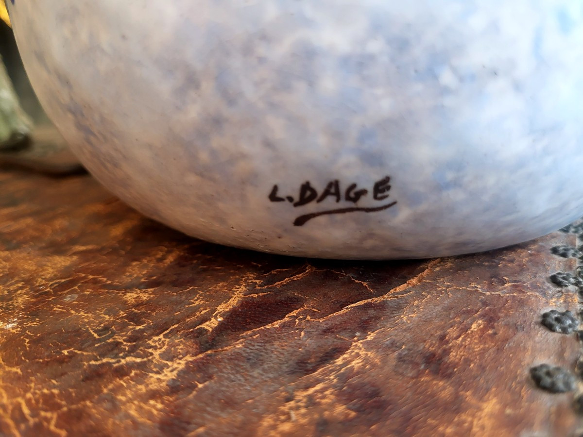 Vase en céramique signé Louis Dage  - Epoque XXeme-photo-4