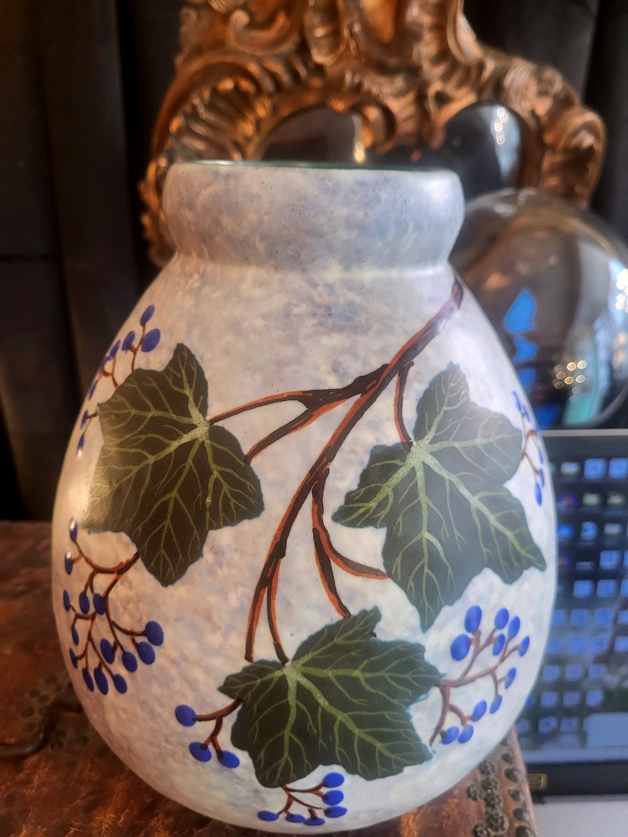 Vase en céramique signé Louis Dage  - Epoque XXeme-photo-1
