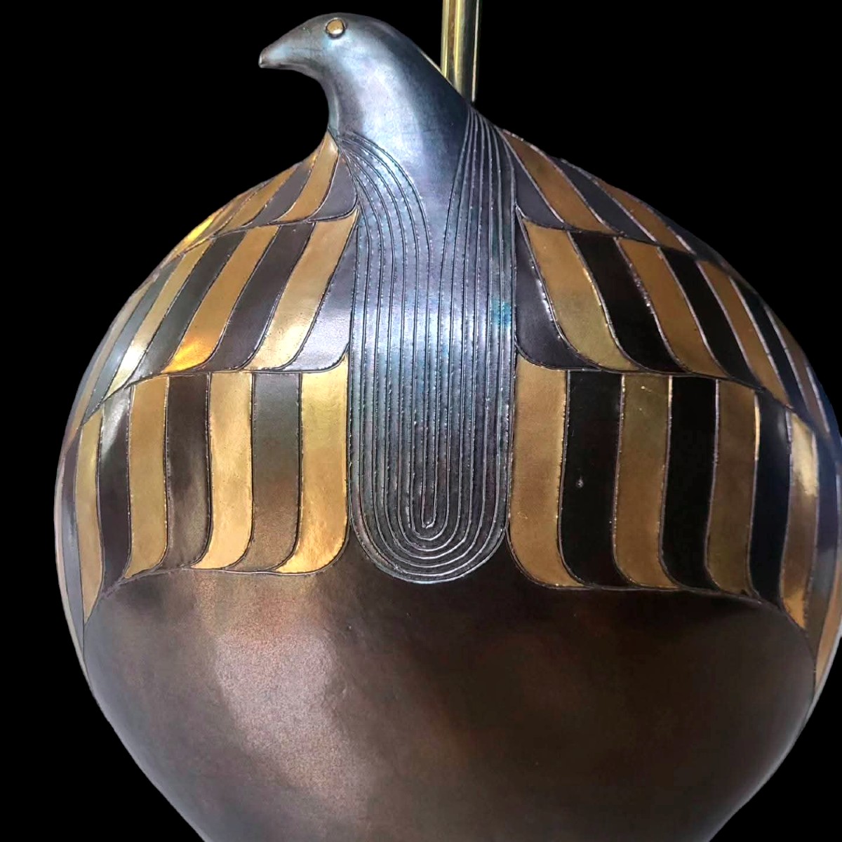 Lampe sculpture horus, signée Georges Deliege - XXeme-photo-2