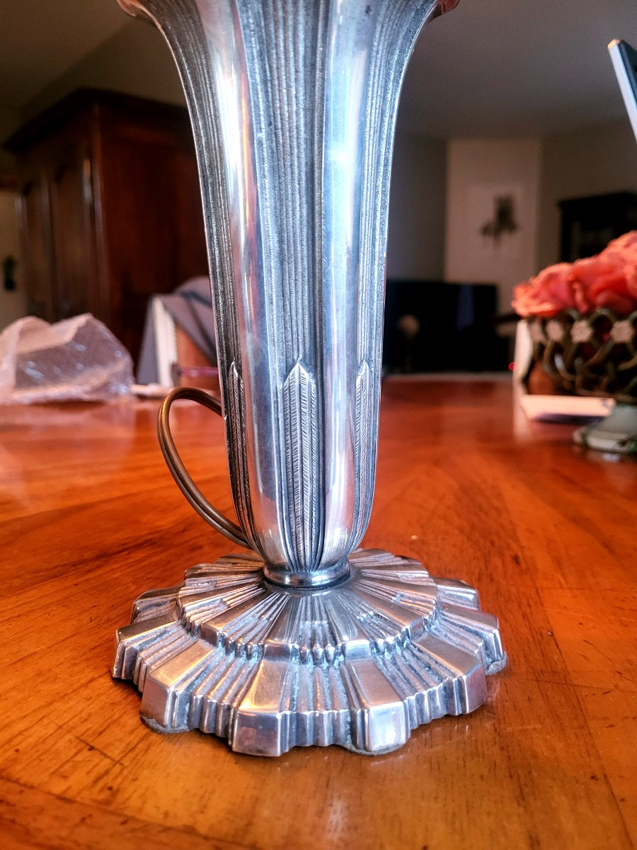 Lampe en bronze nickelé du bronzier HETTIER &VINCENT XXeme-photo-1